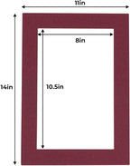 Poster Palooza 11x14 Mat for 8.5x11 Photo - Precut Maroon Picture Matboard for Frames Measuring 11 x 14 Inches - Bevel Cut Matte to Display Art Measuring 8.5 x 11 Inches - Acid Free ONE MAT