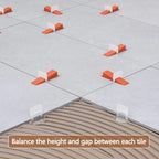 300 Pcs Tile Leveling Wedges Reusable Tile Wedges Suitable for 1/8" spacers, 1/16" spacers, 1/32" spacers Tile Leveling System, Tile Leveler Installation
