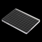PATIKIL 5" x 3.5" Acrylic Stamp Block, 2 Pack Clear Stamping Block with Grid Lines Decorative Mounting Blocks Square for Scrapbooking DIY Crafts Card Making