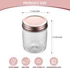 novelinks 8 oz Clear Plastic Jars with Screw-On Lids - BPA-Free Refillable Storage Containers for Slime, Spices, Crafts, Kitchen & Home Organization (32 Pack,Rose Gold)