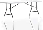Cosco 6ft Fold-in-Half Blow Molded Folding Table, Indoor/Outdoor, Comfort Handle, Lightweight Plastic Construction - White