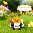 Positive Crochet Animals Bee Gifts - Birthday Gifts for Women Men, Inspirational Gift for Sister Friends Coworkers Boss, Appreciation Presents, Emotional Cheer Up Crochet Bee Cute Decor Small Stuff