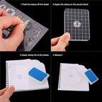 CCINEE Clear Stamp Block Transparent Acrylic Block with Grid and Grip for Stamping Scrapbooking Craft Making