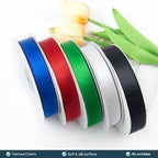 KMER LIFE 3/8" Wide x 50 Yards Silvery Polyester Satin Ribbon, Perfect for Wedding Decor, Crafts, Gift Wrapping & Other Projects