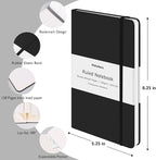Huhuhero Notebooks Journal, Ruled Notebook, Premium Thick Paper Lined Journal, Black Hardcover Notebook for Office Home School Business Writing Note Taking Journaling, 5"×8.25" (10, Green)