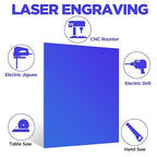 Anodized Aluminum Sheet Metal 11.3 x 11.3 x 1/32 Inch Metal Plates Engraving Blanks for CNC Laser Engraving DIY Card, 0.8MM Thin Decorative Aluminum Sheets for Crafting (Blue)