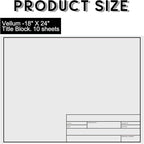 Geyee 10 Sheets Architectural Vellum Paper Translucent White Vellum Sheets Drafting Paper Rag with Border and Title Block(18 x 24 Inches)