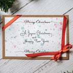 Merry Christmas Clear Stamps for Card Making and Photo Album Decorations, Happy New Year Words Winter Snowflake Frame Clear Rubber Stamps for Card Making Decoration and DIY Scrapbooking