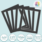 MBC Mat Board Center, 5 Pack 11X14 for 9X12 Black Picture Mats Frame Mattes, Bevel Cut, Acid Free, 4-Ply Thickness