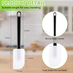 Dandat 9 Pcs Silicone Rubber Spatula, Commercial Spatula 500 Fahrenheit Heat Resistant, Non Stick Heavy Duty Scraper for Kitchen Cook Mix Fry Spread Bake, Dishwasher Safe (Black and White,10 Inch)