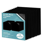 Egofine 8" x 8" Black Plexiglass Sheets 12 Pack 0.04 Inch Cast Acrylic Sheet Thick for DIY Craft Projects, Painting, Photography, Sign, Display Stand, Home Decor, Easy to Cut