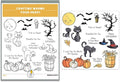 Halloween Clear Silicone stampReusable Stamp with Pumpkins, Skulls, Bats, Santa Claus, and Holiday Designs. Used for Making Cards, scrapbooks, and DIY templates (Halloween Cat)