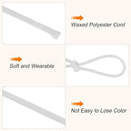 MECCANIXITY Waxed Cord 2.5mm Waxed Polyester Cord 87 Yard Wax String for Bracelet Making, Necklaces, Beading, Jewelry Making and DIY Crafts(White)