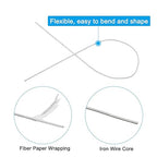 PATIKIL 16 Gauge 16" Floral Stem Wire, 100 Pcs Paper Wrapped Iron Artificial Flower Stem Accessories for DIY Bouquet Stem and Craft Decoration, White