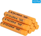 PATIKIL Light Yellow Oil Pastels, 12Pcs Soft Oil Crayons Creamy Pastels Stick Art Supplies for Art Painting Drawing Blending Graffiti for Artists Beginners