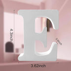 Wood Letters 4.3 Inch, White Unfinished Wood Letters for Graft, Wooden Letters for Wall Decor, Standing Letters for Bedroom, Home, Birthday, Party, DIY Graft (E)