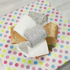 CT CRAFT LLC Glitter Wired Ribbon 1.5" x 10 Yards Silver for Christmas Home Decor Bow Gift Wrapping DIY Crafts Wreath