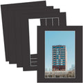 MBC Mat Board Center, 5 Pack 16x20 for 11x17 Black Picture Mats Frame Mattes, Bevel Cut, Acid Free, 4-ply Thickness