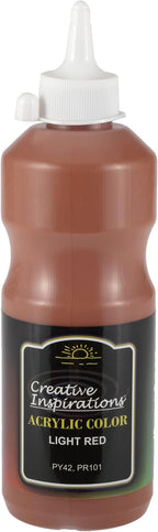 Creative Inspirations Acrylic Paint - Light Red - 500 mL Bottle - Smooth & Creamy Consistency, Vibrant Pigmentation, Great Coverage for Artists - Clean Up with Soap & Water