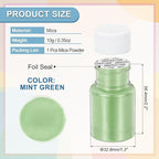 uxcell 10g/0.35oz Cosmetic Grade Mica Powder, 600 Mesh Mica Powder Natural Resin Epoxy Pigment Powders for Casting Resin, Candle Dye, DIY Nail Polish and Lip Gloss, Mint Green