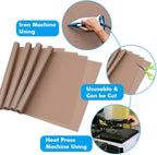Selizo 4 Pack Teflon Sheet for Heat Press, Non-Stick Craft Mat, Teflon Heat Transfer Press Sheet for T Shirt Press Machine (12" x 16")