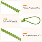 MECCANIXITY Waxed Cord 1.5mm Waxed Thread 87 Yard Wax String Leather Cord for Bracelet Making, Necklaces, Beading, Jewelry Making and DIY Crafts(Grass Green)