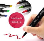 6PCS Skin Tone Markers Set, Double Tipped Soft Fine Tips and Brush Art Marker Set for Artist Adults Coloring Sketching (Deep)