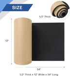 MYFULLY Sponge Neoprene Roll with Adhesive, Waterproof Foam Rubber Sheet Cut to Multiple Dimensions and Lengths for Shock Pad, Gaskets, DIY, Crafts (1/2" Thick x12 Wide x 54" Long)