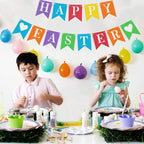 DIY Rainbow Banner Set Include 26 Letters Stencil, Make Your Own Banner for Birthday Wedding Independence Party, Handwriting Banners Party Supplies Unique Decor