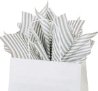 Flexicore Packaging Gray Pin Stripe Print Gift Wrap Tissue Paper Size: 15 Inch X 20 Inch | Count: 50 Sheets | Color: Gray Pin Stripe