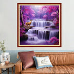Joyhoor Stamped Cross Stitch Kits for Beginners, Needlepoint Kits for Adults, 11CT Counted Embroidery Kits-Enchanting Waterfall 18x18 inchs