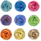 Revolution Fibers – Constellation Range Roving (8 Ounces) | Multicolored Tonal Blend of 70% Dyed Merino and 30% Tussah Silk Combed Top | Soft Fiber for Felting, Spinning, Knitting (Aquila Blue)