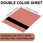 5PCS Laser Engraving Double Color ABS Plastic Sheet,Two-Tone Laserable Engraving Plastic Sheets for Name Badge,Office Label,Laser Product,Size 11.73" x 11.73",Brushed Rose Golden/Black