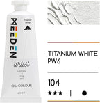 MEEDEN Titanium White Oil Paint - Artist Grade 60ml/2oz Tube - Professional Art Paints for Canvas Painting