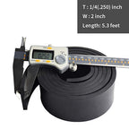 DOBTIM Neoprene Rubber Strips 1/4 (.250)" Thick X 2" Wide X 5' Long, Solid Rubber Rolls Use for Gaskets DIY Material, Supports, Leveling, Sealing, Bumpers, Protection, Abrasion, Flooring, Black