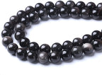 38pcs 10mm AAA Natural Obsidian Stone Beads Gemstone Round Loose Beads for Jewelry Making DIY Bracelet (Sliver Color Obsidian Stone, 10mm)