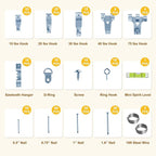 330pc Picture Hanging Kit - Wall Hangers, Nails, Wire, Screw Eyes, D Rings & Tool for Frame & Canvas Mounting