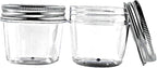 novelinks 4 oz Clear Plastic Jars with Screw-On Lids – Reusable Round Containers for Slime, Food, Spices, Crafts & Kitchen Organization – BPA-Free Storage Jars, 20 Pack