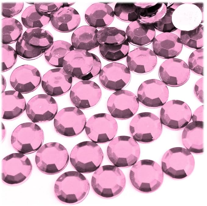 The Crafts Outlet 144pc Rhinestones Round 10mm - Flatback Aqua Blue AQA
