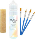 Blue Watercolor Masking Fluid - Professional Art Supplies with Brush & Eraser for Artists, Painting Medium Pen