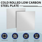 1pcs 16 Gauge 12 x 12 inch Metal Steel Sheet Steel Plate Mild Carbon Cold Rolled Square Weldable Metal Panels for Outside Industrial DIY Use Projects Weld Accessories