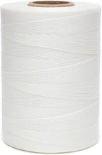 Waxed Thread,852Yds 150D 0.8mm Flat Polyester Wax Thread for Hand Sewing Leather Craft DIY Projects Shoes Repair Book Binding(White)