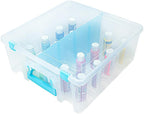 ArtBin 6990RH-AMZ Super Satchel Double Deep Compartment Box - Art Storage with 8 Removable Compartments, Smart Closure for Craft Supplies (Aqua- Pack of 3)