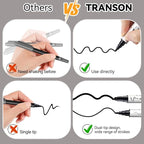 TRANSON 6 Black and 2 White Paint Markers Bold and Fine Dual-tip Acrylic Paint Marker for Rock Glass Canvas Wood Leather Ceramic DIY Painting