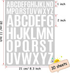 Bemeol Letter Stickers 1560 Pieces 30 Sheets Stick on Vinyl Letters Capital Alphabet Sticker Letter for Craft Bulletin Boards Classroom Home Business Decor(White,1 Inch,2 Inch)
