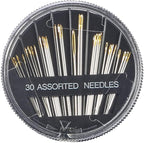 Eketirry Premium Hand Sewing Needles，4 Pack 30-Count Assorted Needles for Sewing Repair, 6 Different Sizes Sewing Needles with 2 Threaders (Black,4)