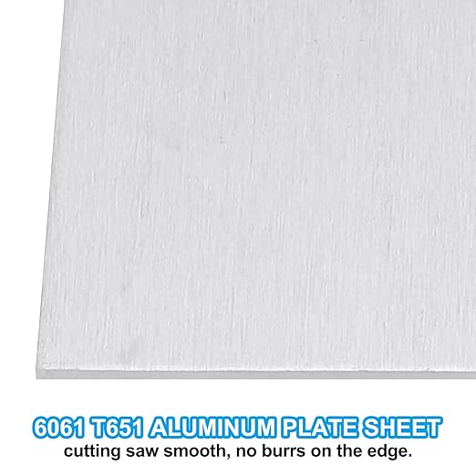 PATIKIL 6061 T651 Aluminum Sheet Metal 12 x 12 x 1/32(0.0315") Inch 2Pcs Flat Plain Aluminum Plate Covered Stock with Protective Film, Heat Rectangle 0.8MM for Lndustry Crafting
