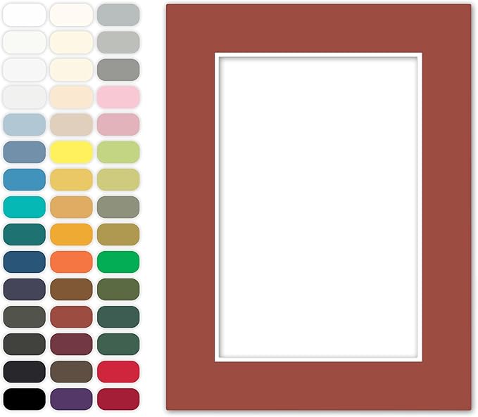 Poster Master Terracotta Matboard – 4-Ply Acid-Free Picture Mat Board with 45° Beveled Cut, Made in USA, Custom Cut to Any Size, 1/16" Thickness for Framing & Displays