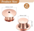 uxcell 30Pcs Metal Locking Pin Backs, Pin Keepers Locking Clasp Flat Head Clamp Needle Back Lock for DIY Brooch Crafts Badges Enamel Lapel, Rose Gold