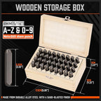 HORUSDY 36-Piece Number and Letter Stamp Set 5/16 (8mm) (A-Z) Punch Perfect for Imprinting Metal Stamping kit, Plastic, Wood, Leather
